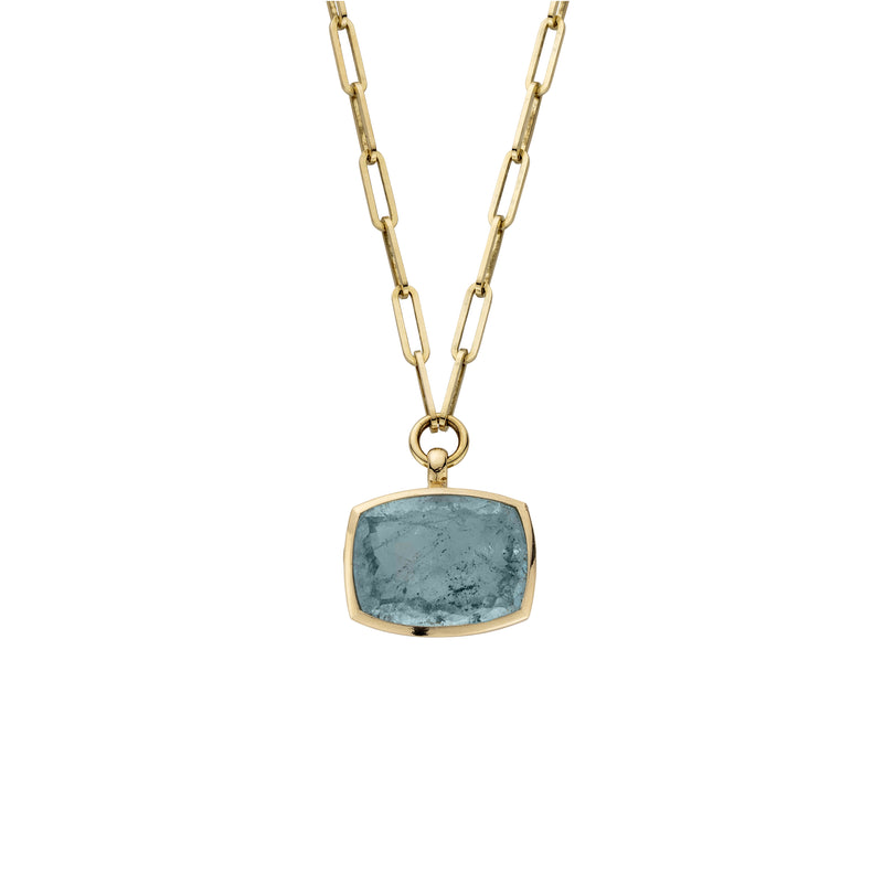 MARVALI Gold Aquamarine Necklace - BROKEN