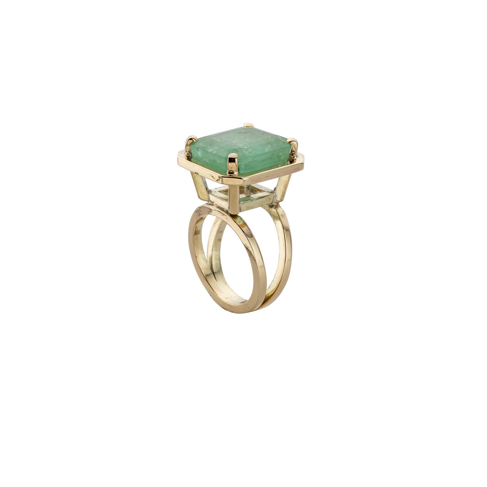 MAUNA LOA Large Gold Emerald Ring