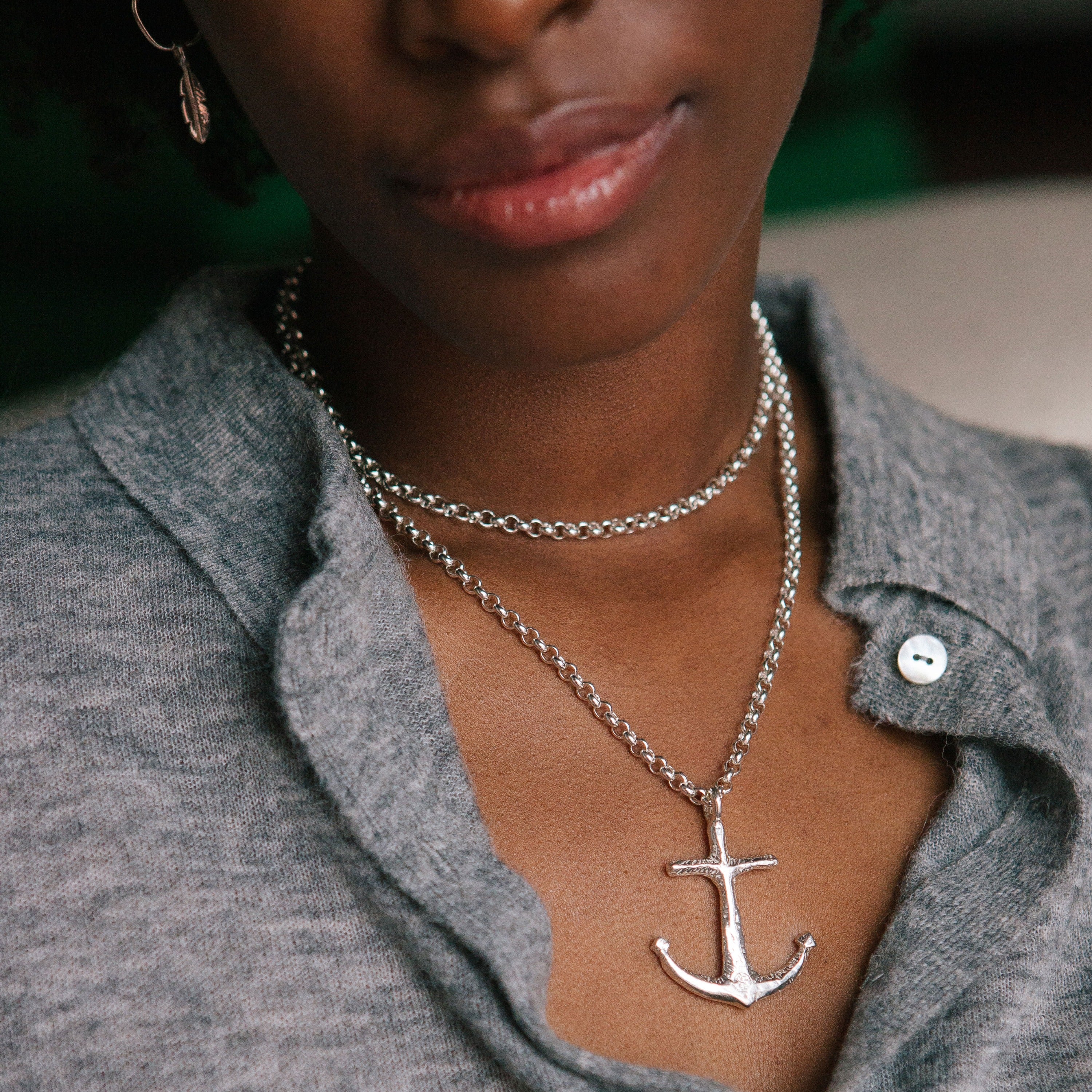 Silver Maxi Anchor Necklace