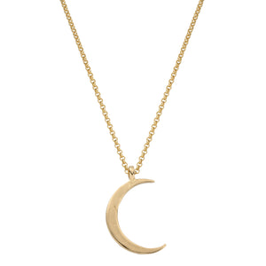 Gold Large Crescent Moon Necklace