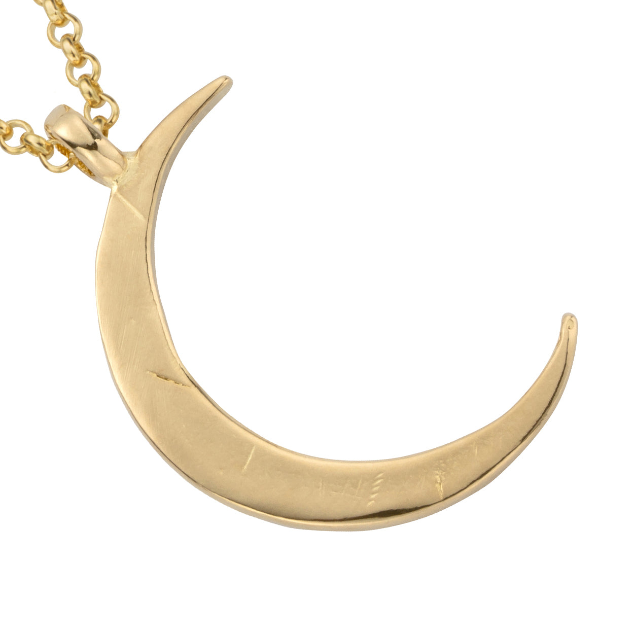 Gold Large Crescent Moon Necklace