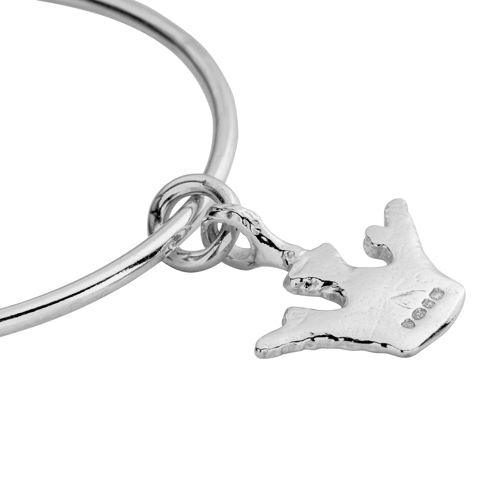 Silver Maxi Crown Bangle