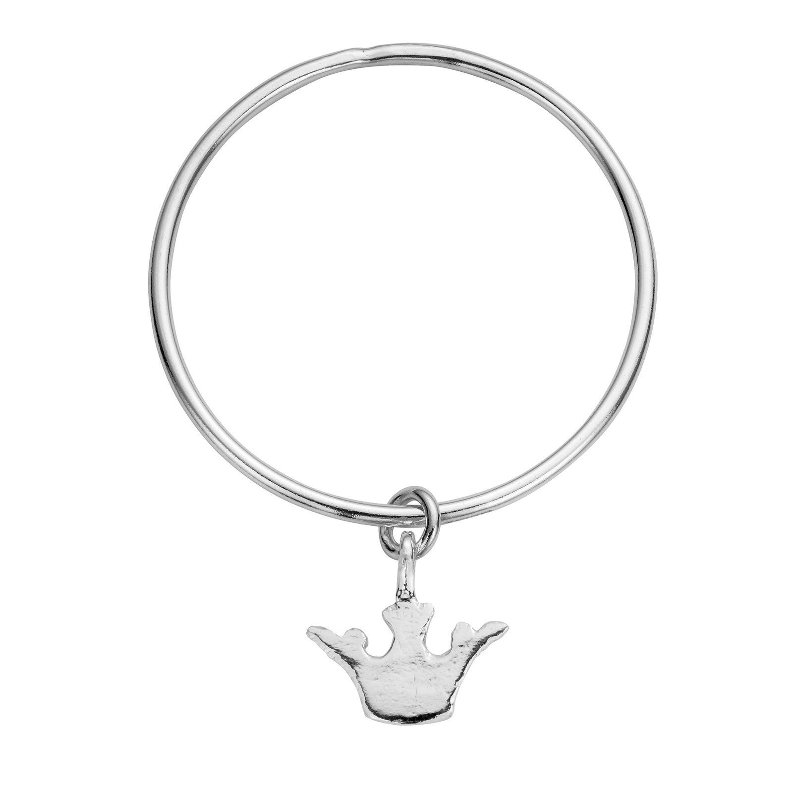 Silver Maxi Crown Bangle