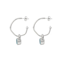 Maxi Cupid Hoops With Blue Topaz Baby Treasure Earring Charms