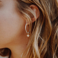Maxi Cupid Hoops With Gold Baby North Star Charms