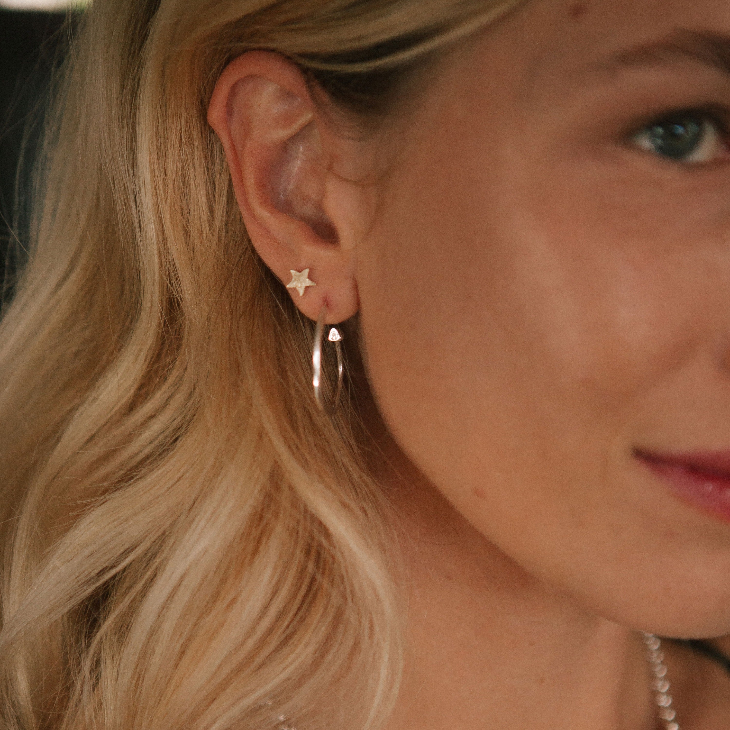 Silver Maxi Cupid Hoop Earrings