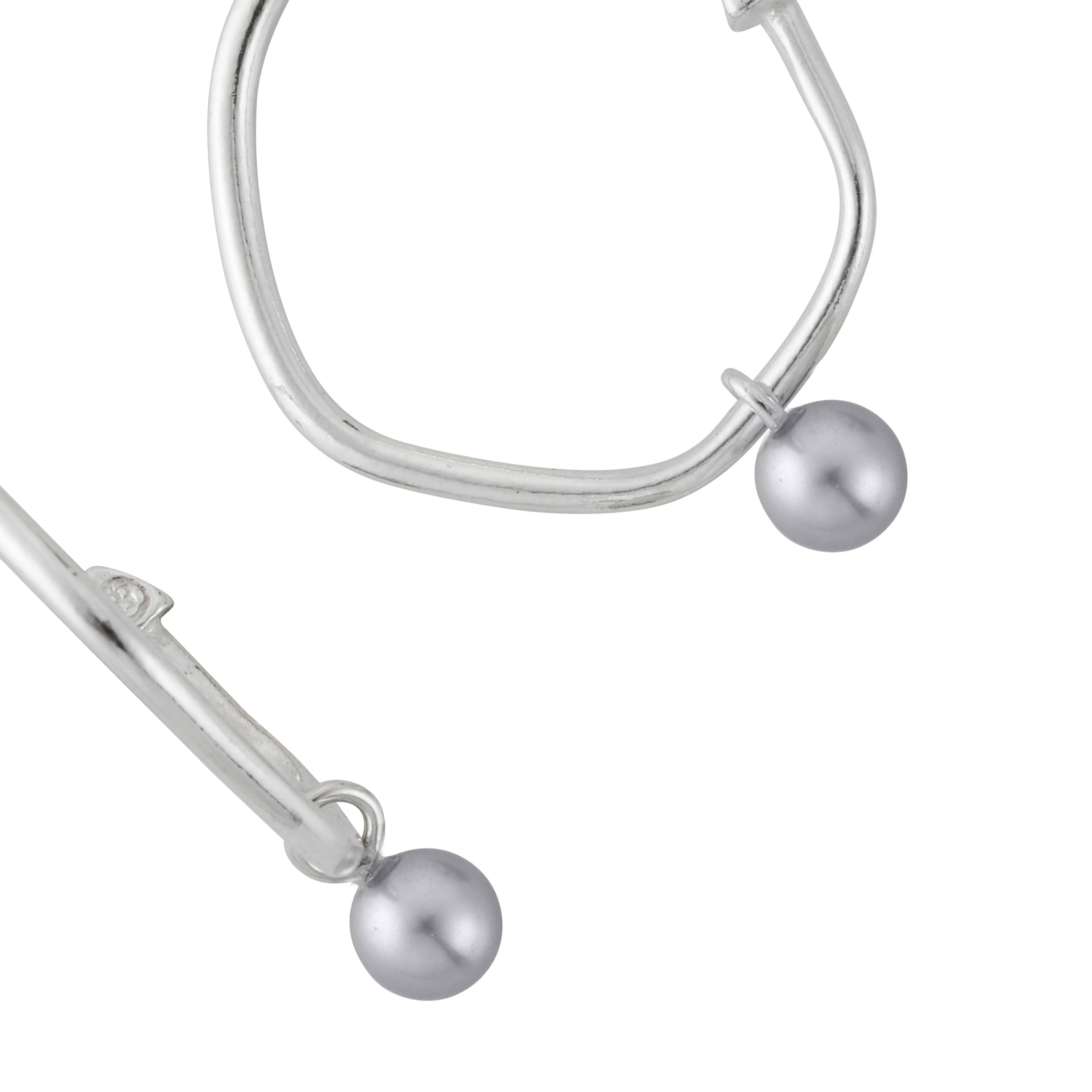 Maxi Cupid Hoops With Mini Petrol Pearl Earring Charms