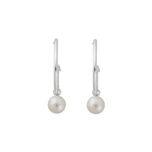 Maxi Cupid Hoops With White Pearl Earring Charms