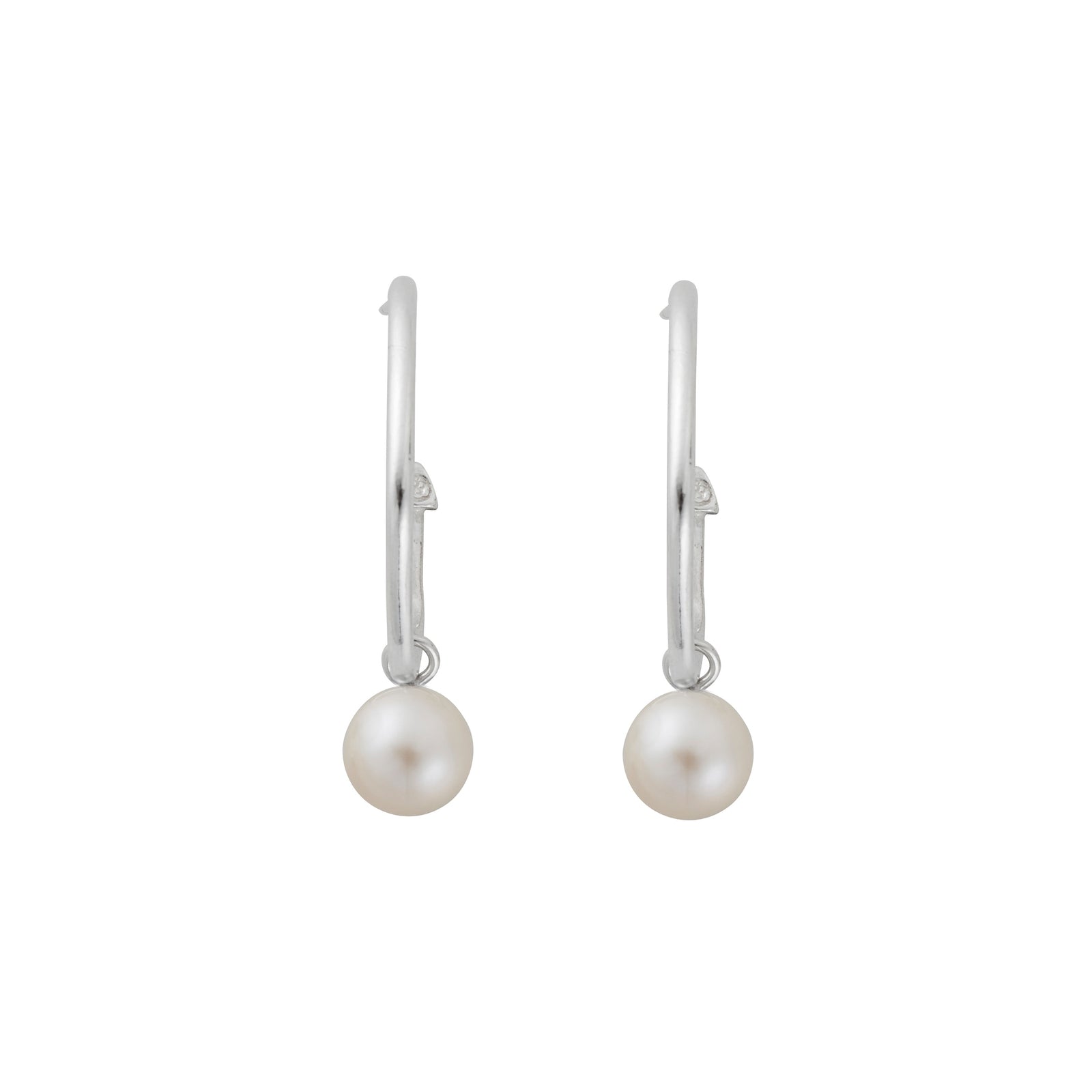 Maxi Cupid Hoops With White Pearl Earring Charms