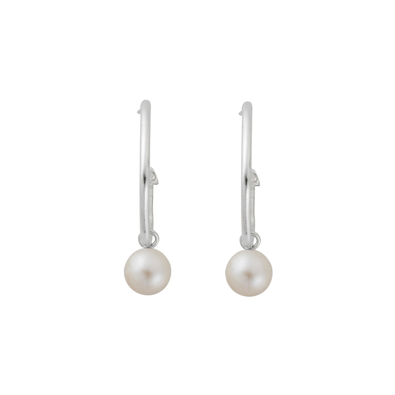 Maxi Cupid Hoops With White Pearl Earring Charms