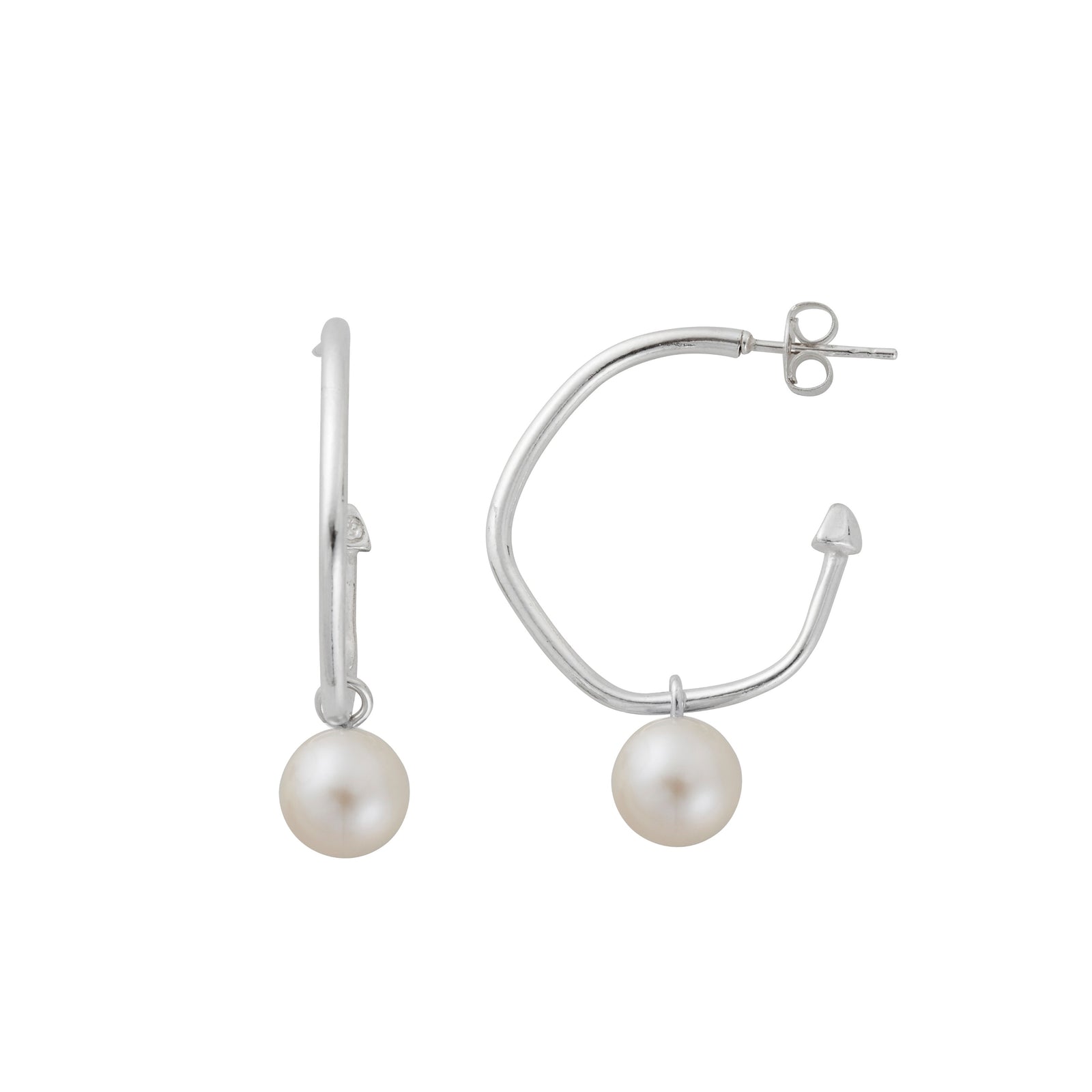 Maxi Cupid Hoops With White Pearl Earring Charms