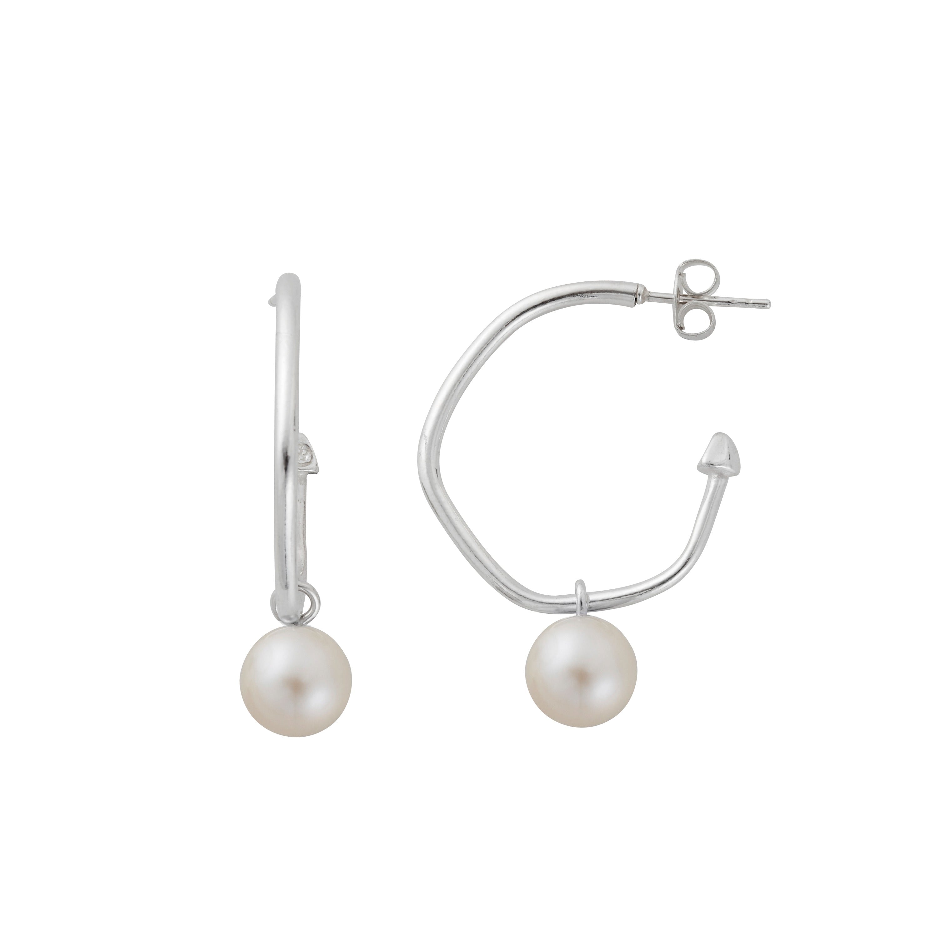 Maxi Cupid Hoops With White Pearl Earring Charms
