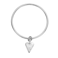 Silver Maxi Heart Bangle