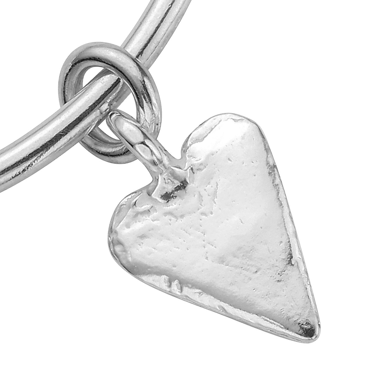 Silver Maxi Heart Bangle