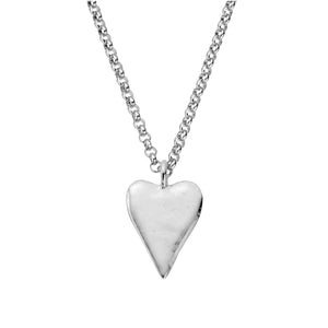 Silver Maxi Heart Necklace With Handwriting