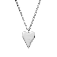 Silver Maxi Heart Necklace With Handwriting
