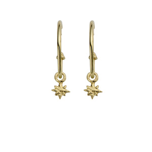 Gold Maxi Cupid Hoops With Baby North Star Charms