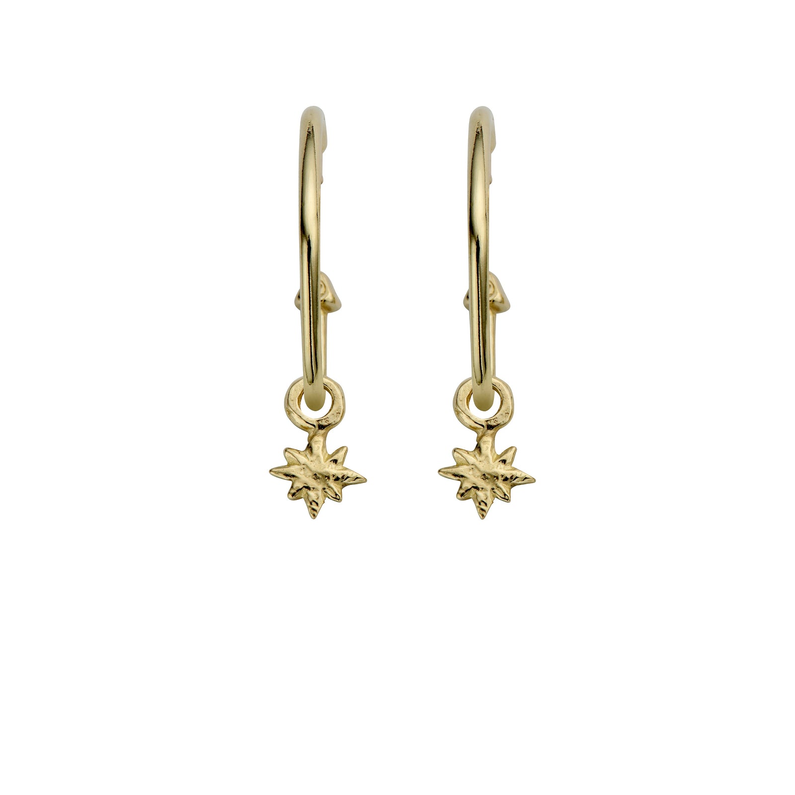 Gold Maxi Cupid Hoops With Baby North Star Charms