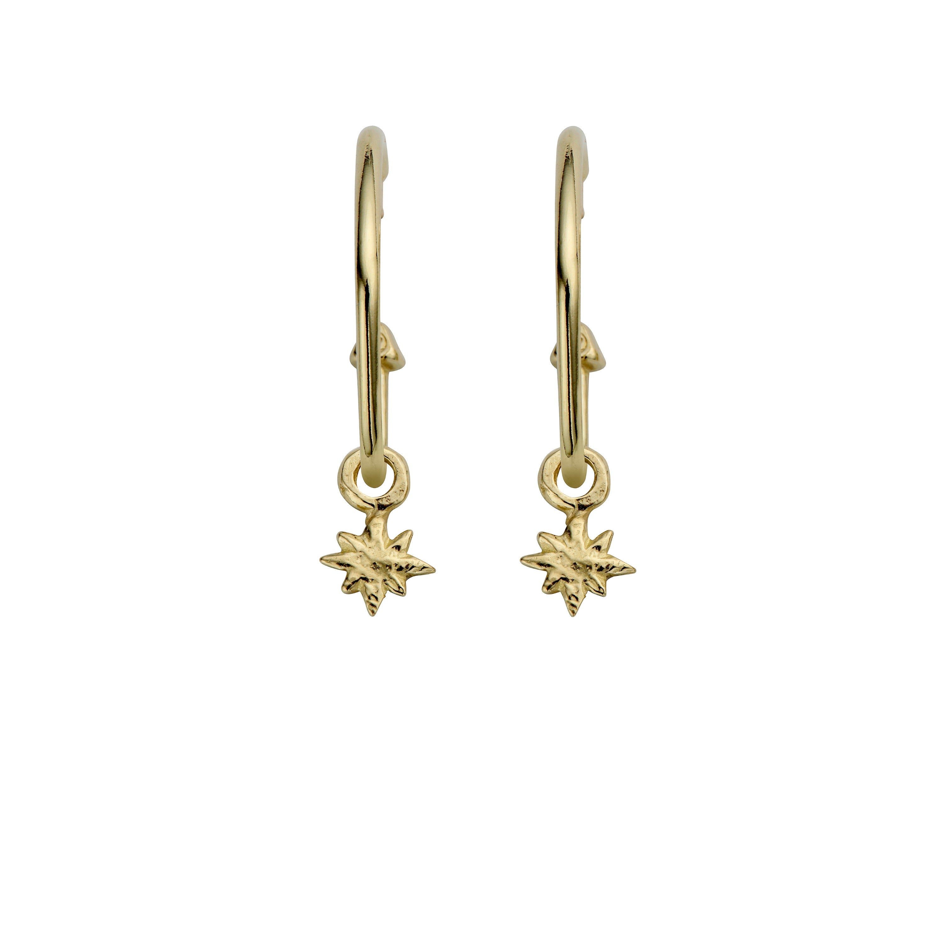Gold Maxi Cupid Hoops With Baby North Star Charms