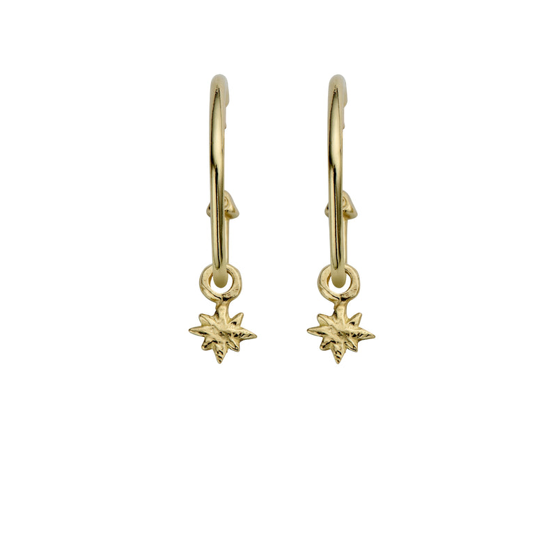 Gold Maxi Cupid Hoops With Baby North Star Charms