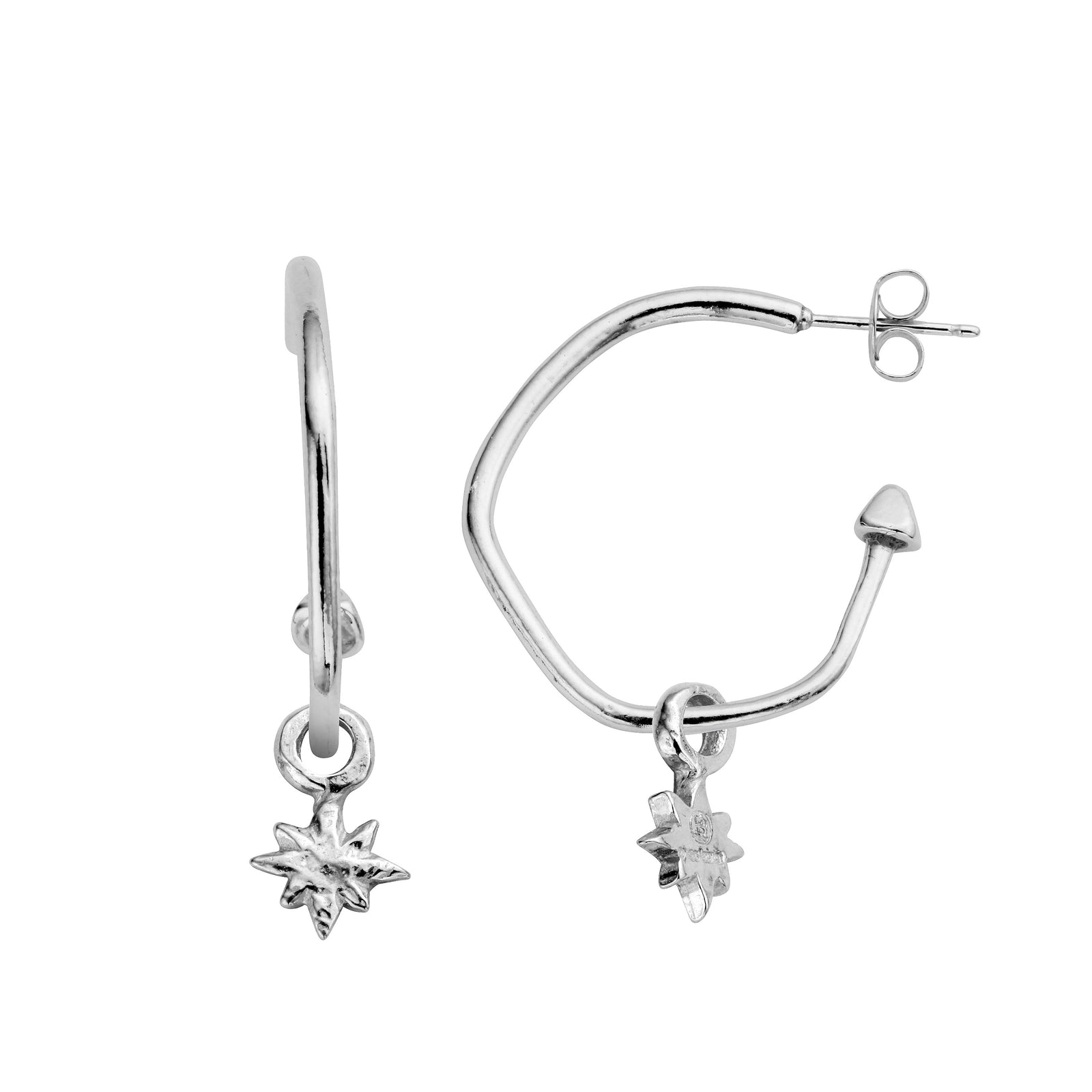 Maxi Cupid Hoops With Baby North Star Charms