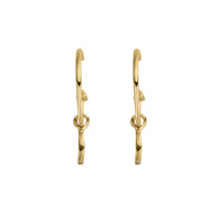 Gold Maxi Cupid Hoops With Mini Crescent Moon Charms