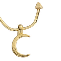 Gold Maxi Cupid Hoops With Mini Crescent Moon Charms