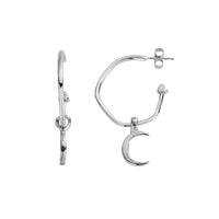 Maxi Cupid Hoops With Mini Crescent Moon Charms