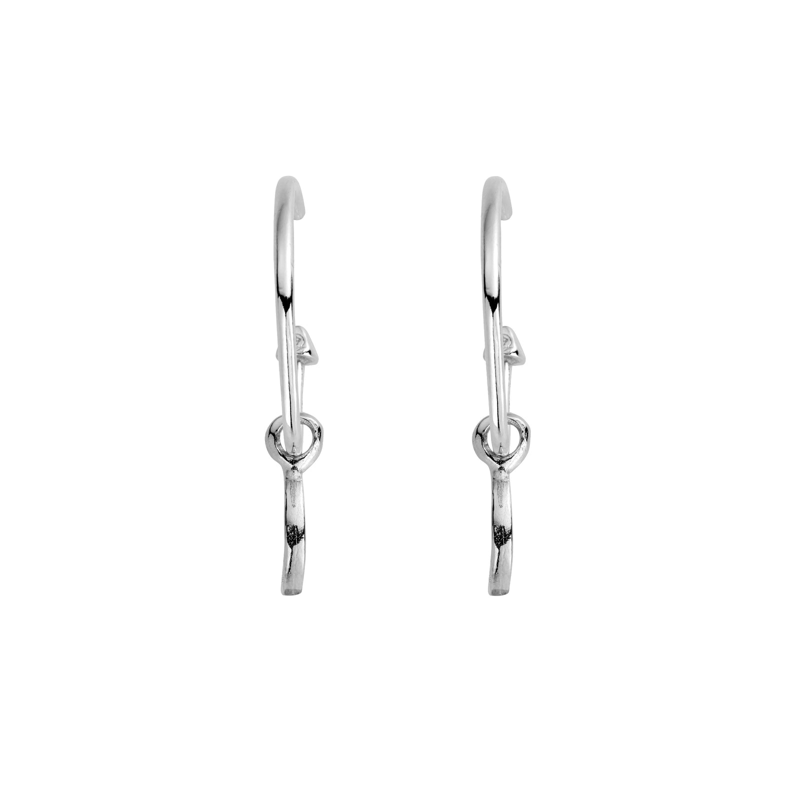 Maxi Cupid Hoops With Mini Crescent Moon Charms