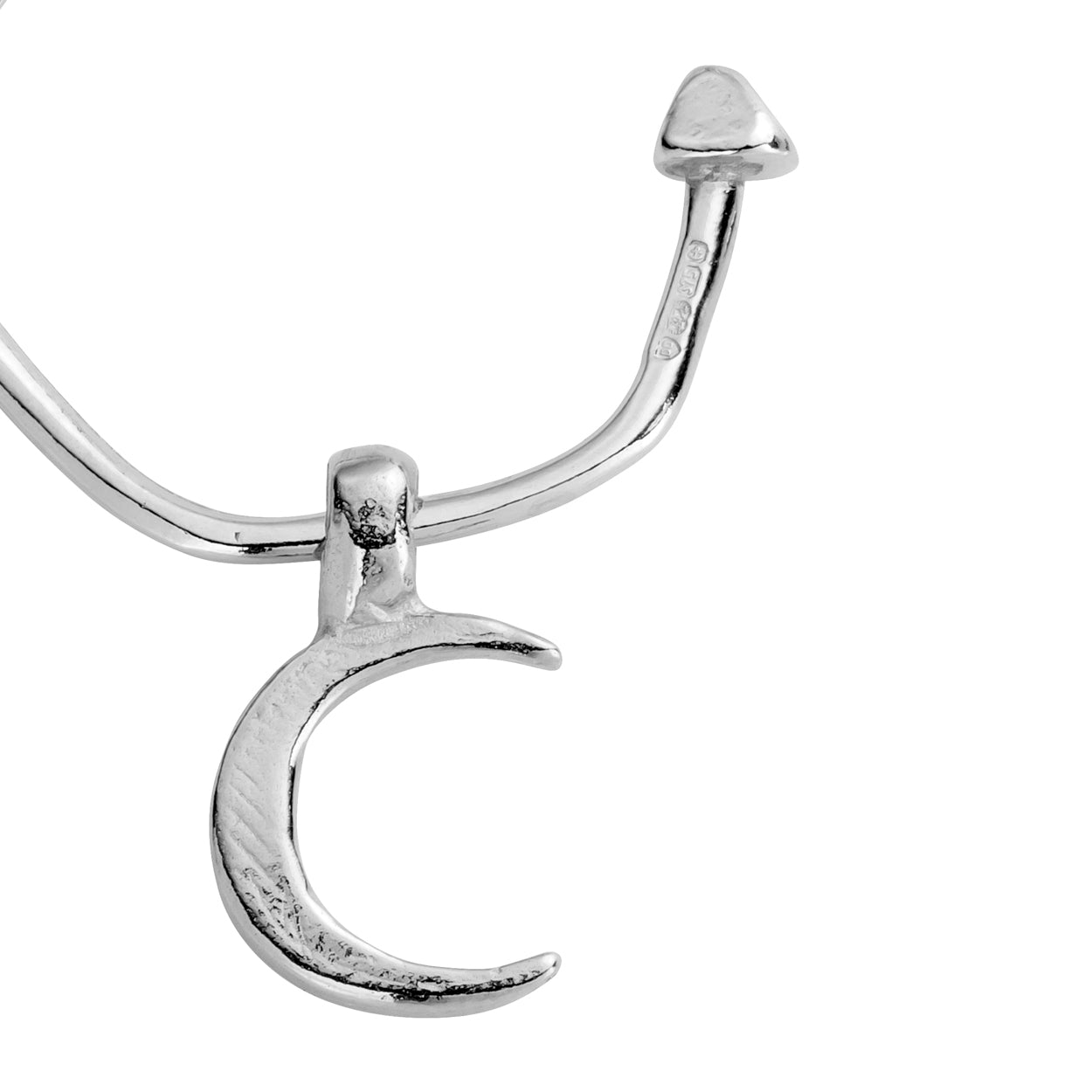 Maxi Cupid Hoops With Mini Crescent Moon Charms
