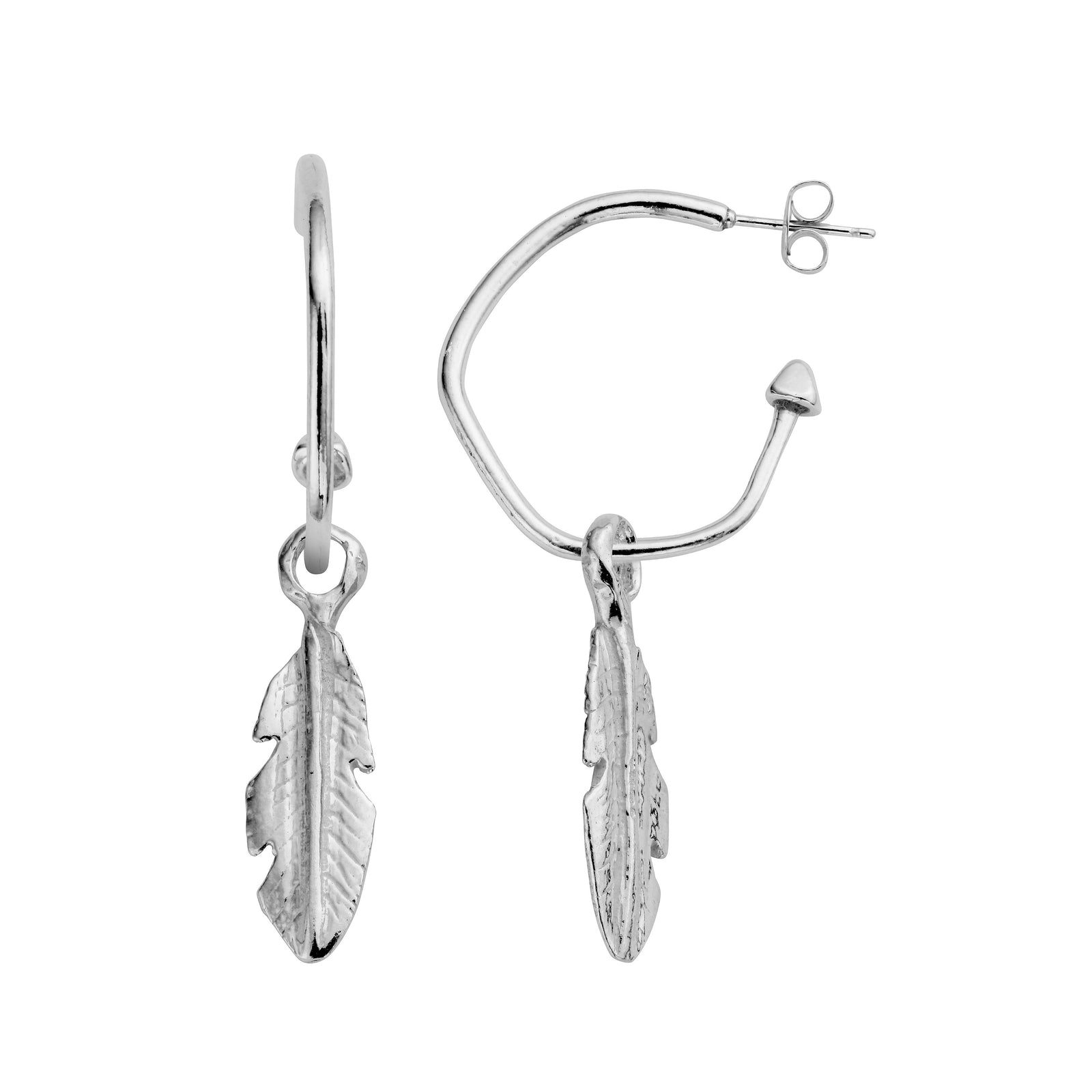Maxi Cupid Hoops With Medium Feather Charms