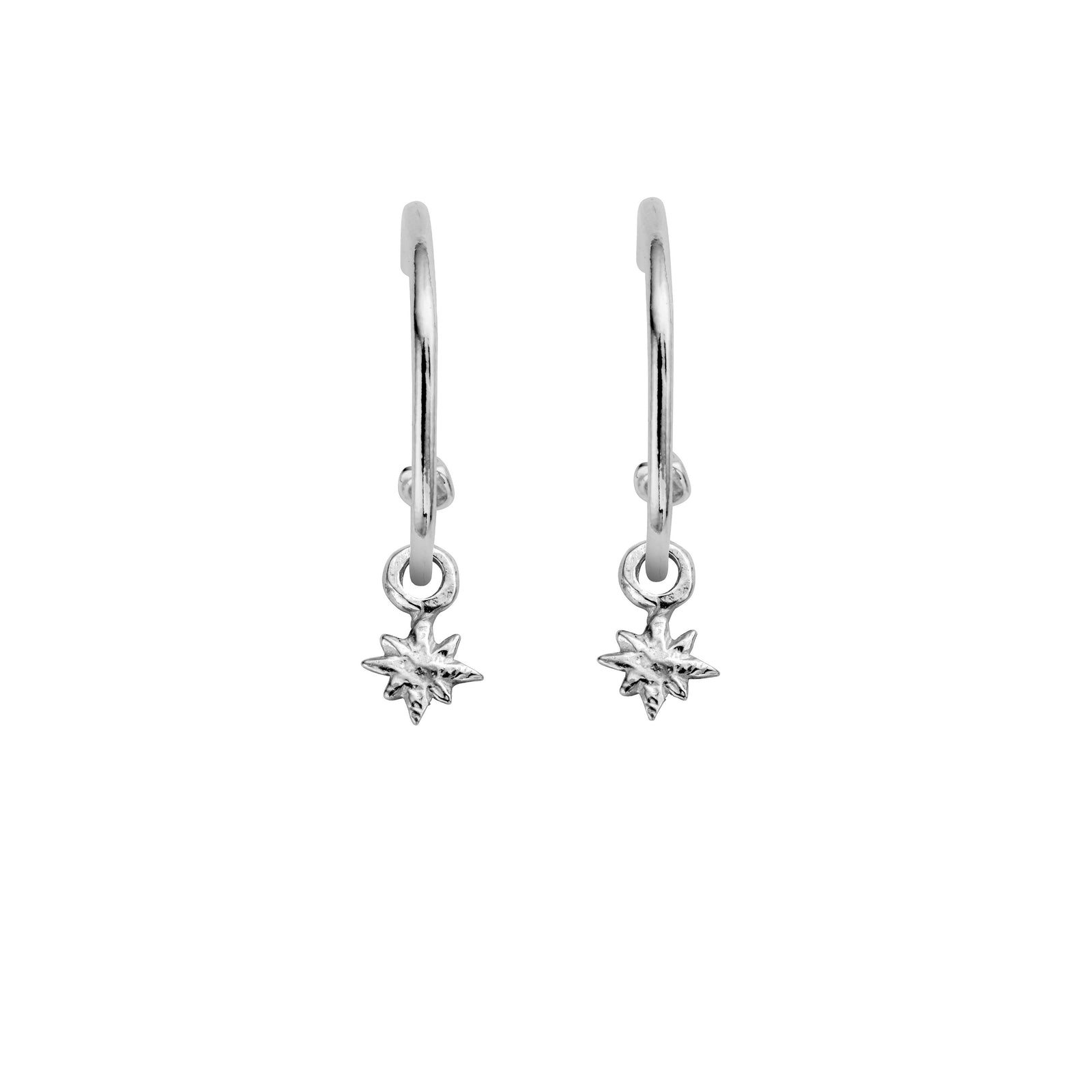Maxi Cupid Hoops With Baby North Star Charms