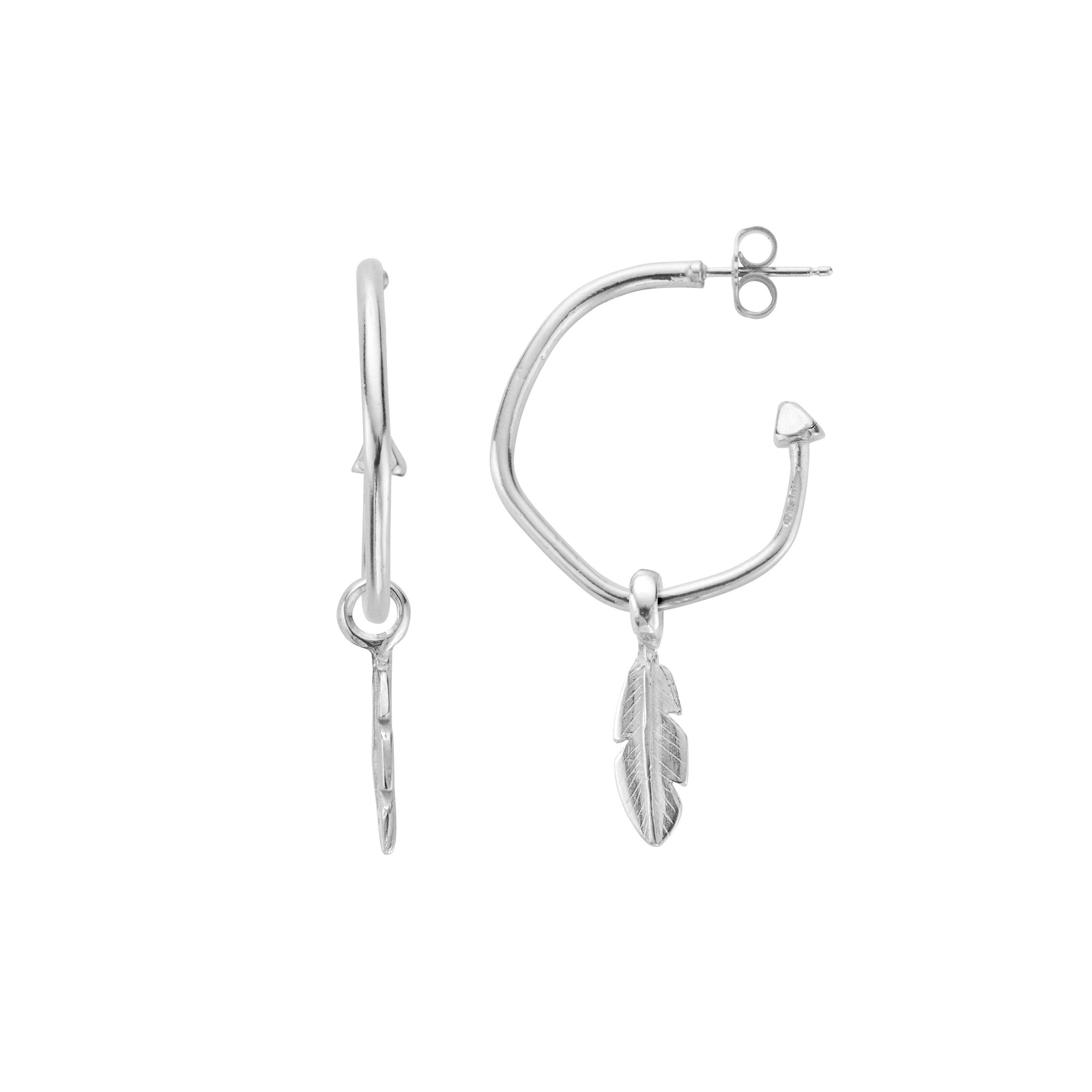 Maxi Cupid Hoops With Mini Feather Charms