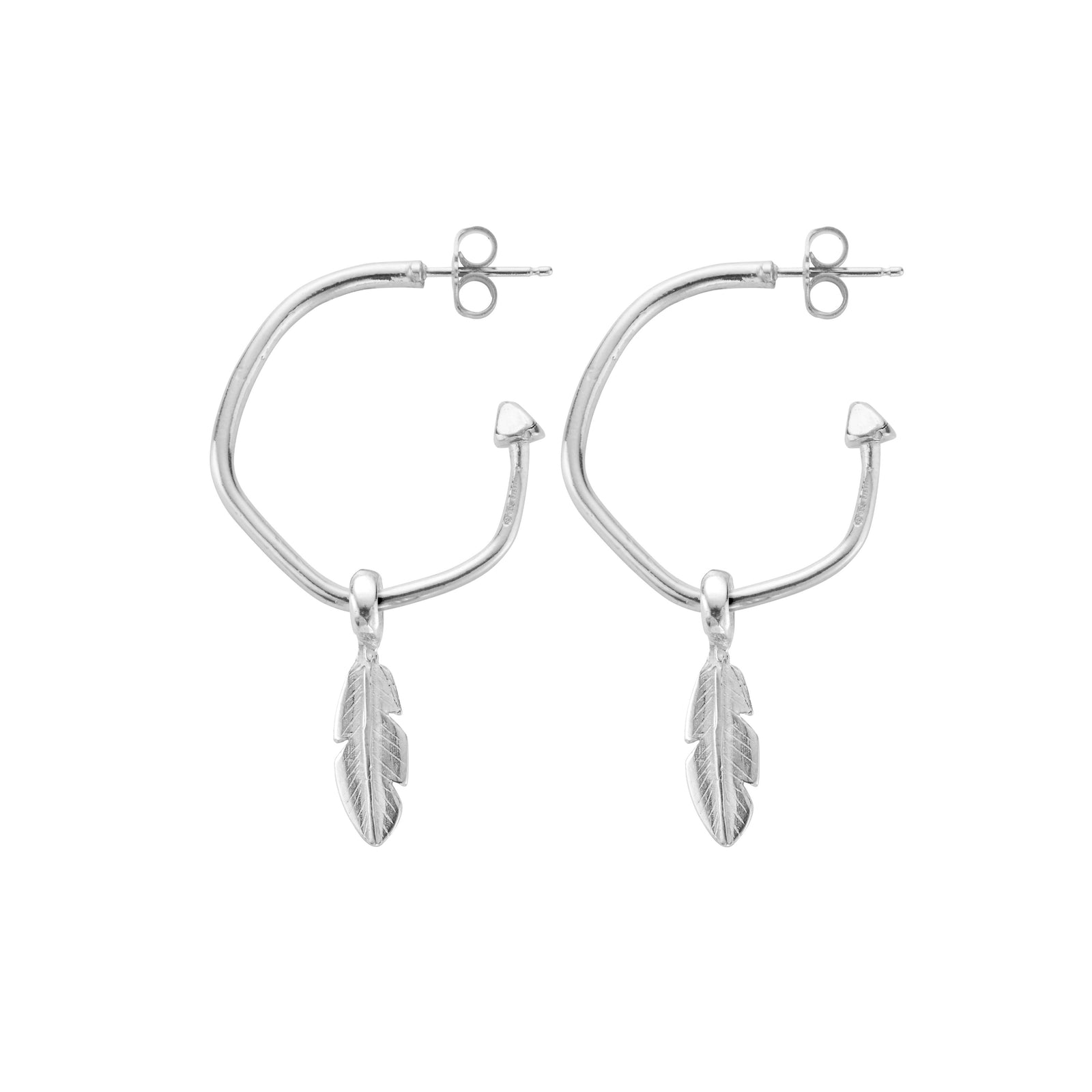 Maxi Cupid Hoops With Mini Feather Charms