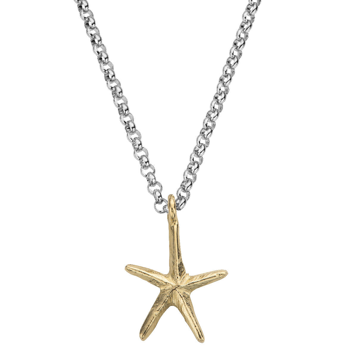 Gold and Silver Maxi Star Necklace - 26"