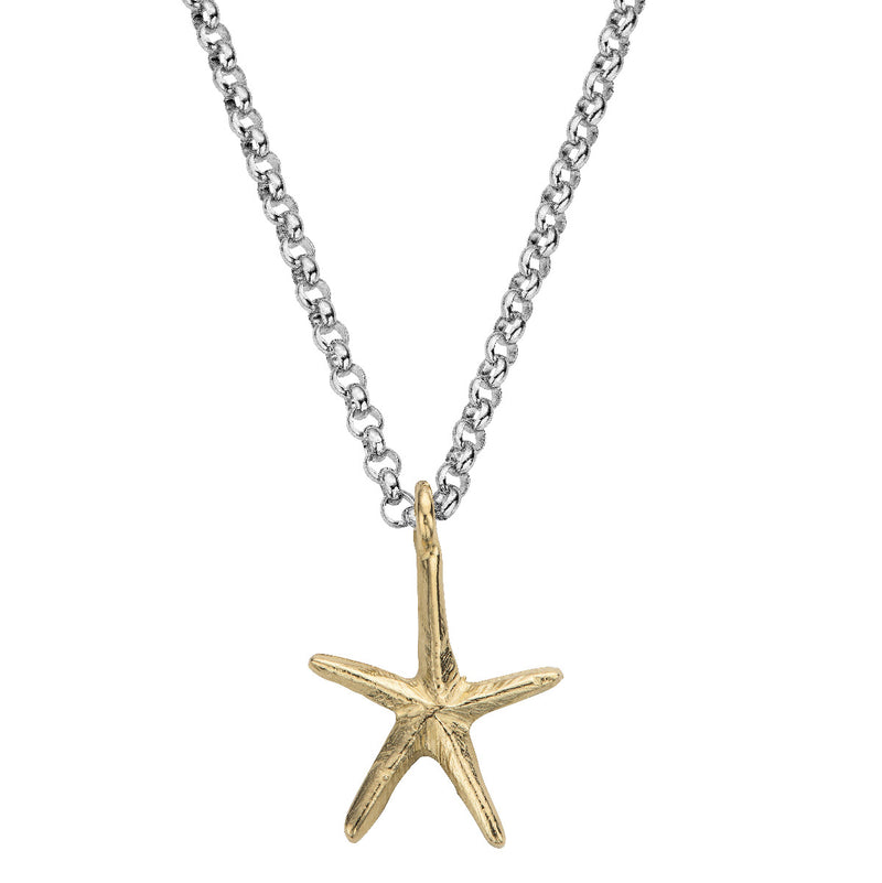Gold and Silver Maxi Star Necklace - 26"