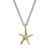 Silver & Gold Maxi Starfish Necklace (18 inch)