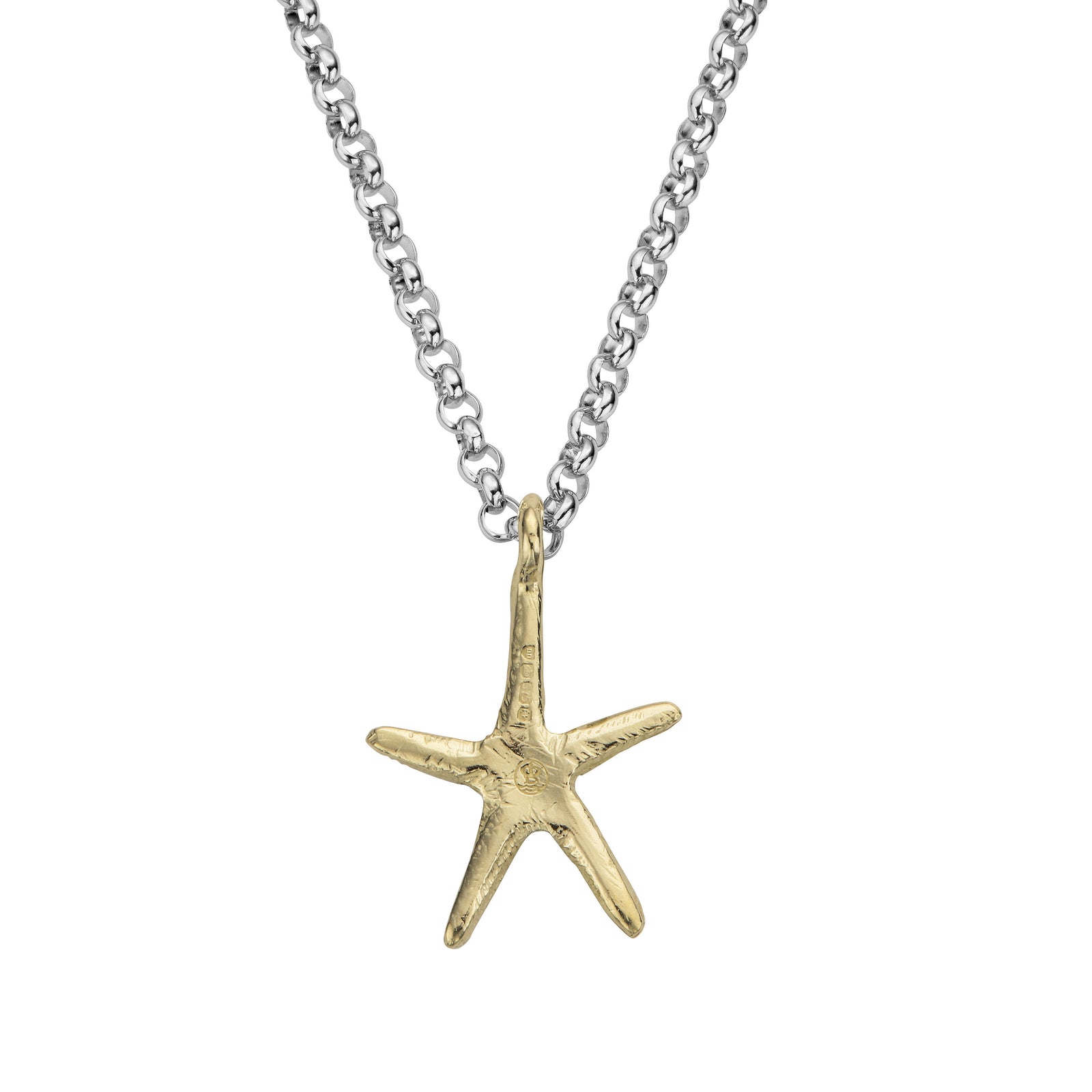 Silver & Gold Maxi Starfish Necklace (18 inch)