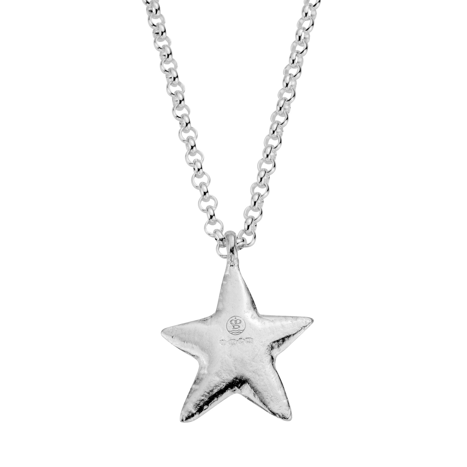 Silver Maxi Star Necklace With Handwriting