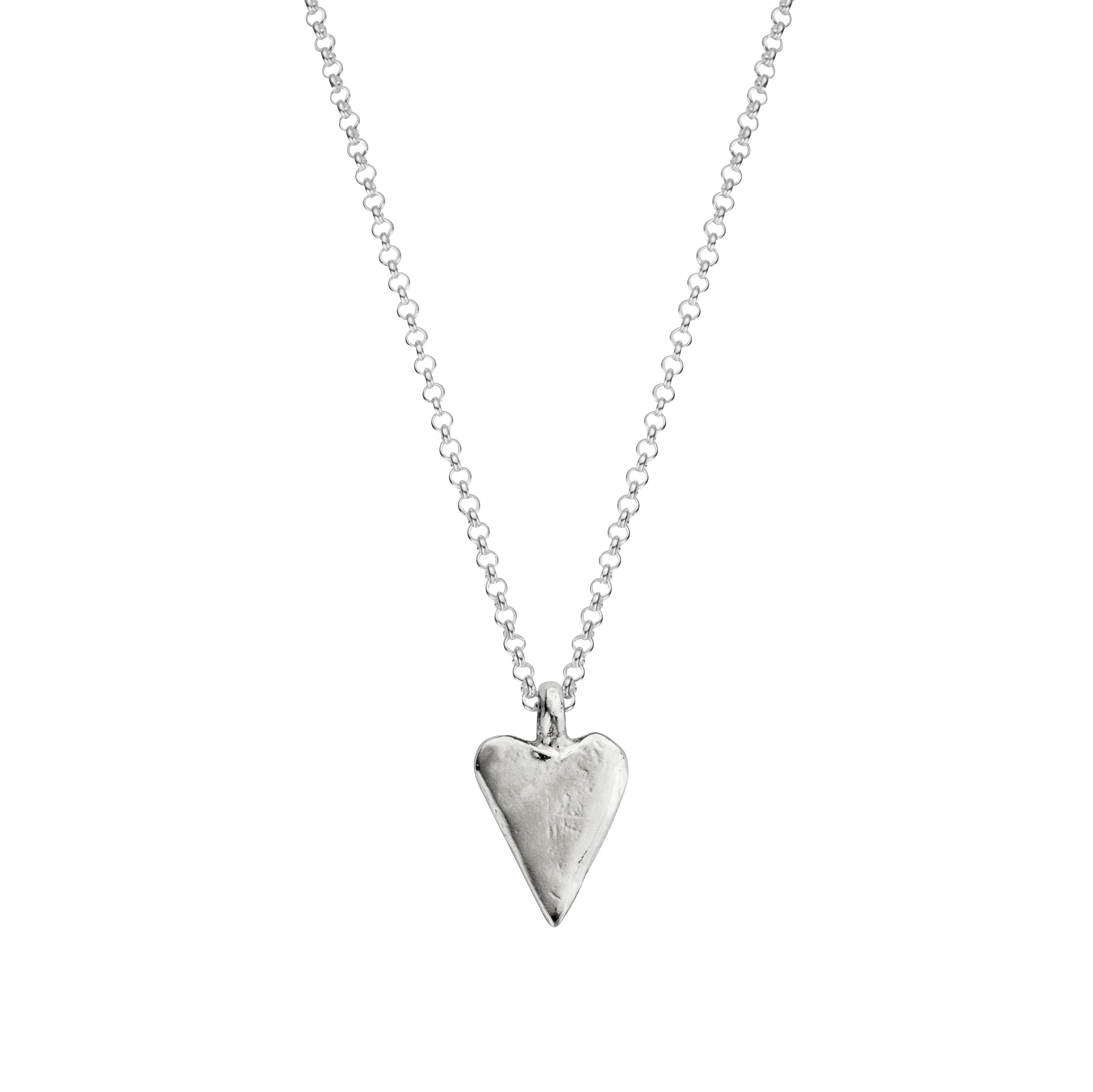 Silver Medium Heart Necklace With Handwriting