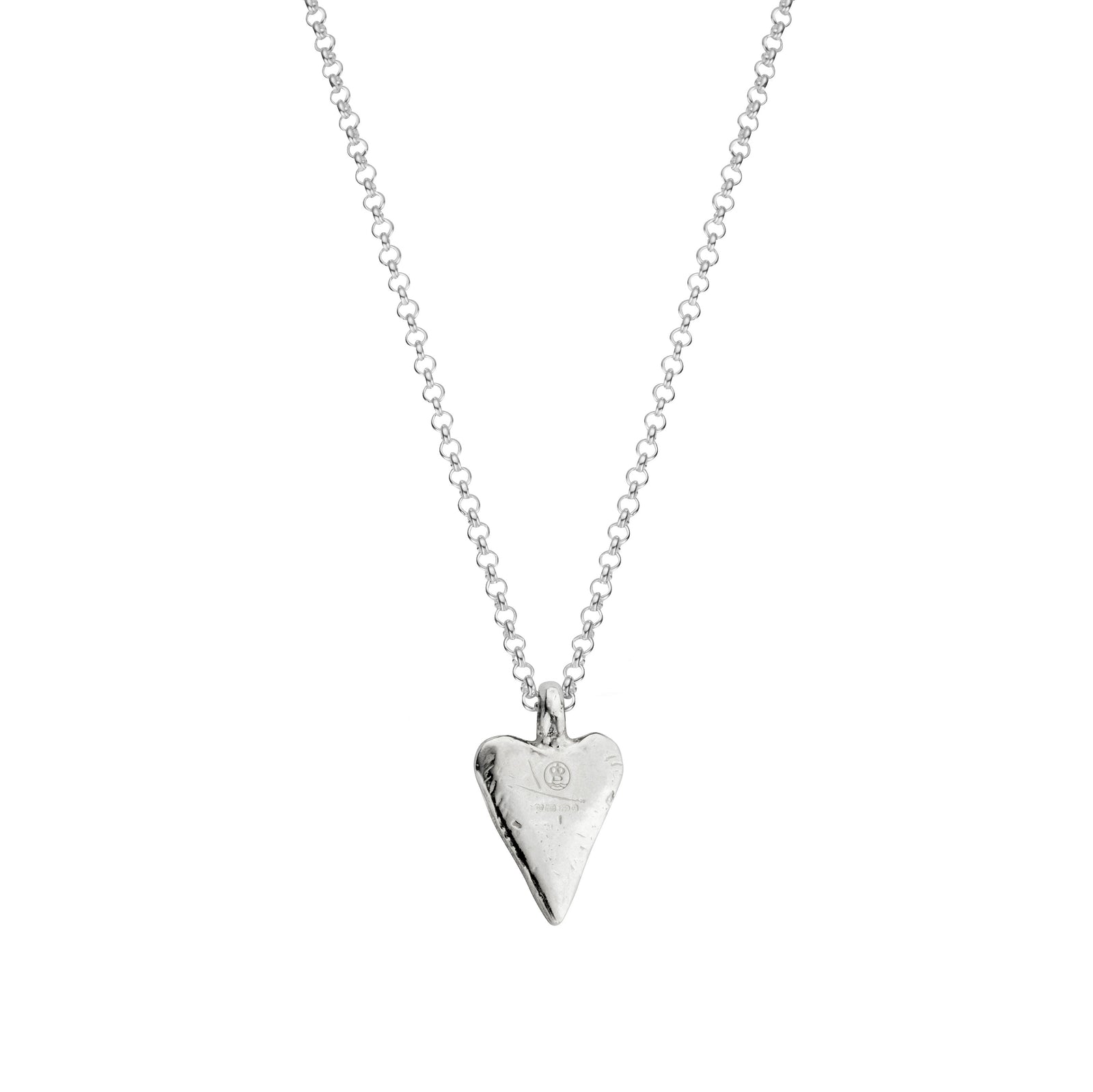 Silver Medium Heart Necklace With Handwriting