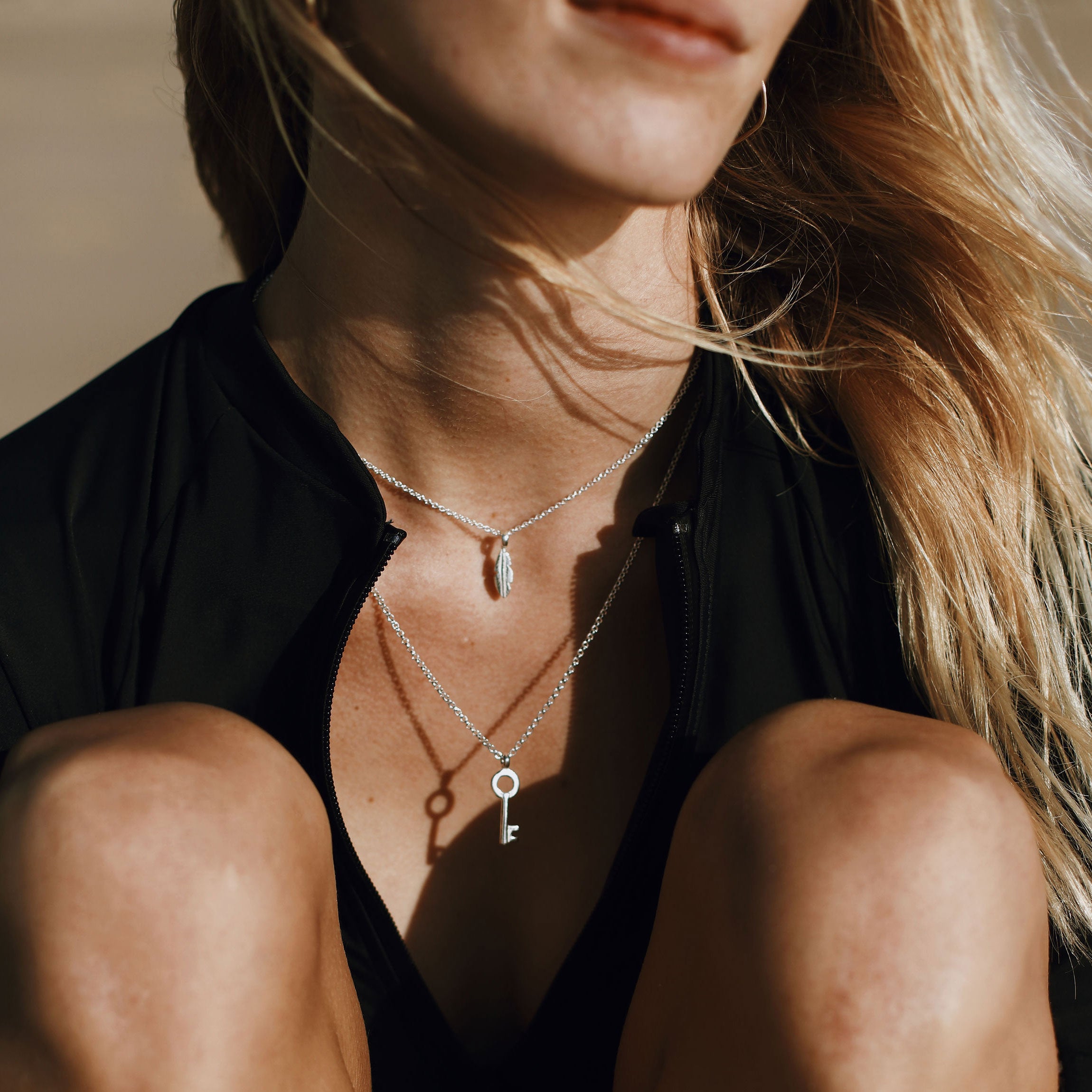 Silver Medium Dreamer's Key Necklace