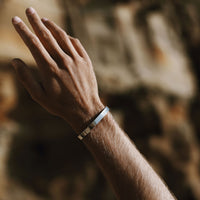 Men's Silver Feature Hallmark Bangle