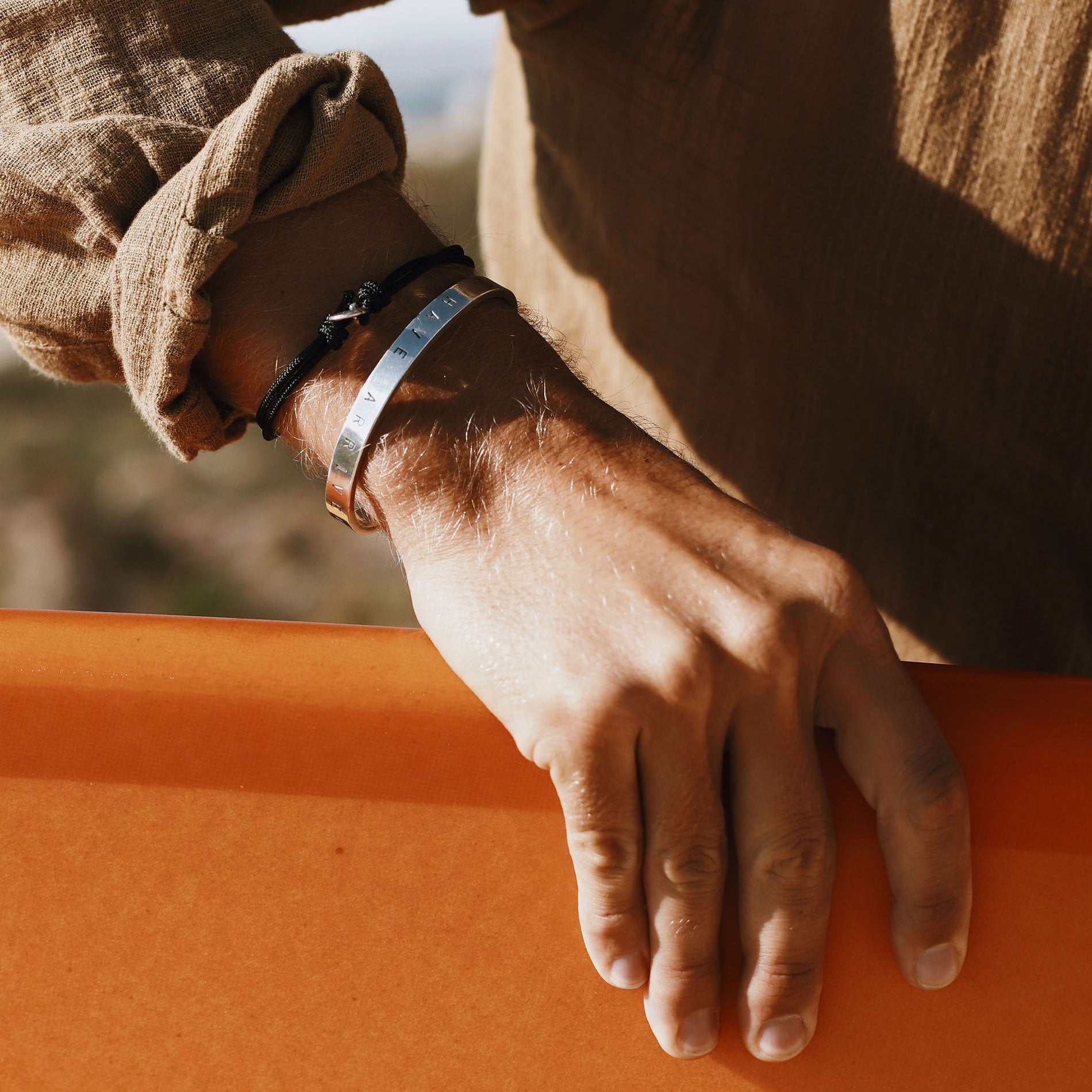 Men's Silver Luxury Signature Bangle