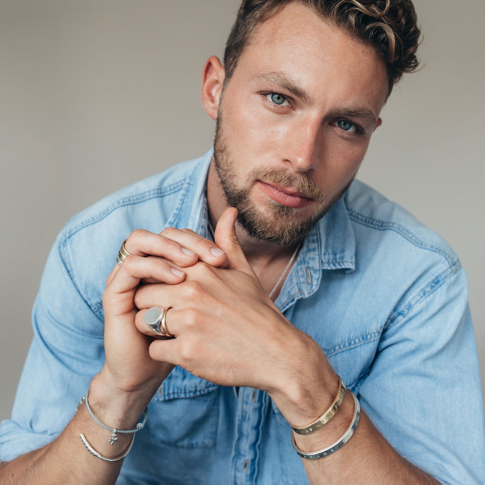 Men's Gold Midi Posey Ring