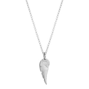 Silver Midi Angel Wing Necklace