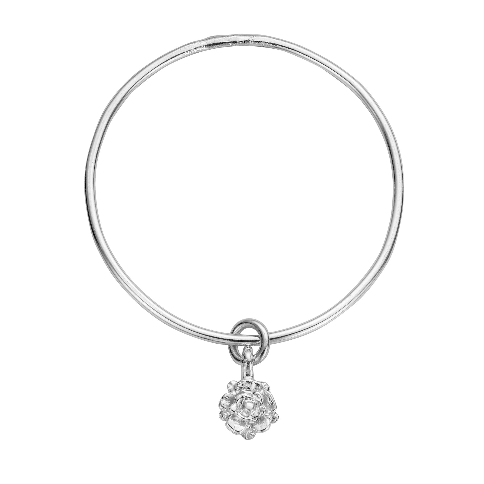 Silver Medium Yorkshire Rose Bangle