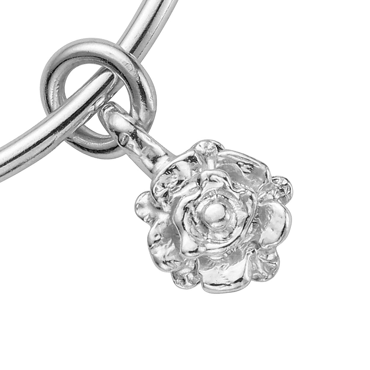 Silver Medium Yorkshire Rose Bangle