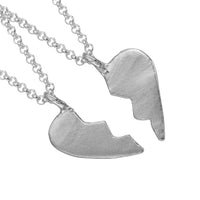 Silver Midi Best Friend Split Heart Necklaces