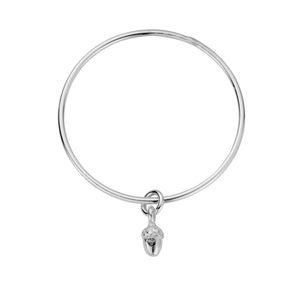 Silver Medium Acorn Bangle
